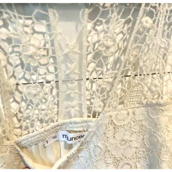 Maurice Ivory Lace Dress with racerback Lace back, Womens Plus Size 1x - Picture 3 of 4